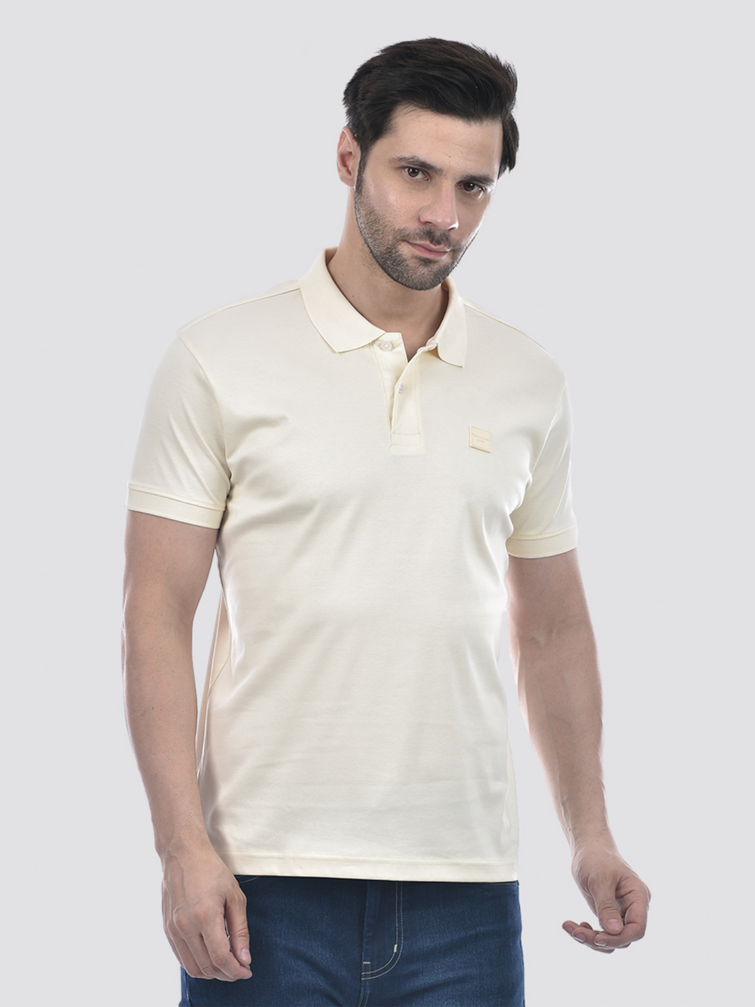 Numero Uno Men Solid Cream T-Shirt